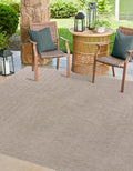 Unique Loom Outdoor Solid Collection Area Rug (6' 1'' Square Beige/Ivory)