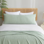 Phf Ultra Soft Waffle Body Pillowcase, Sage Green, 20' X 54', Polyester, Breathable, Skin-Friendly, Zipper Closure