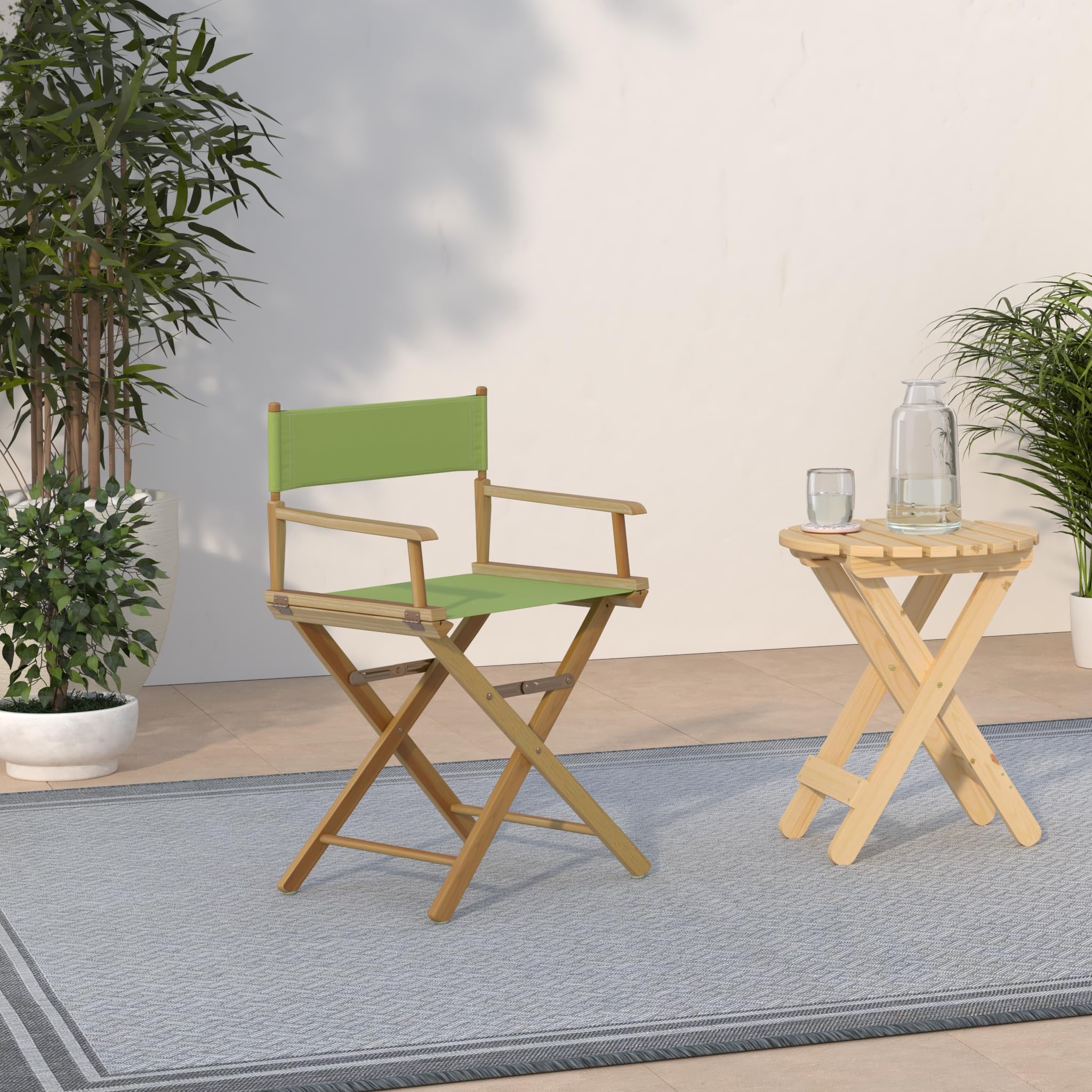 Casual Home 200-00/021-72 Director Chair 18&quot; - Classic Height Natural Frame/Lime Green Canvas