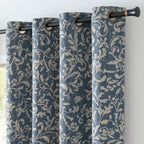 jinchan 72 inch Curtains for Bedroom, 80% Blackout Farmhouse Drapes with Scroll Floral Patterned for Living Room, Grommet Top Th
