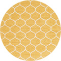 Unique Loom Trellis Frieze Collection Area Rug - Rounded (8 Round, Yellow/ Ivory)