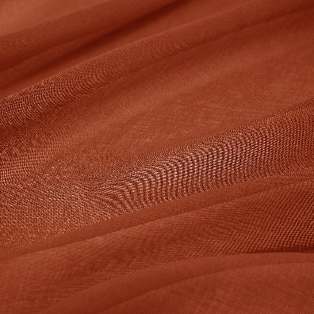 Miulee Terracotta Linen Textured Sheer Curtains 2 Panels For Bedroom/Living Room Semi Transparent Voile Drapes Rust Boho Farmhouse Fall Decor Window Panels Rod Pocket, W 54 X L 72 Inches Long