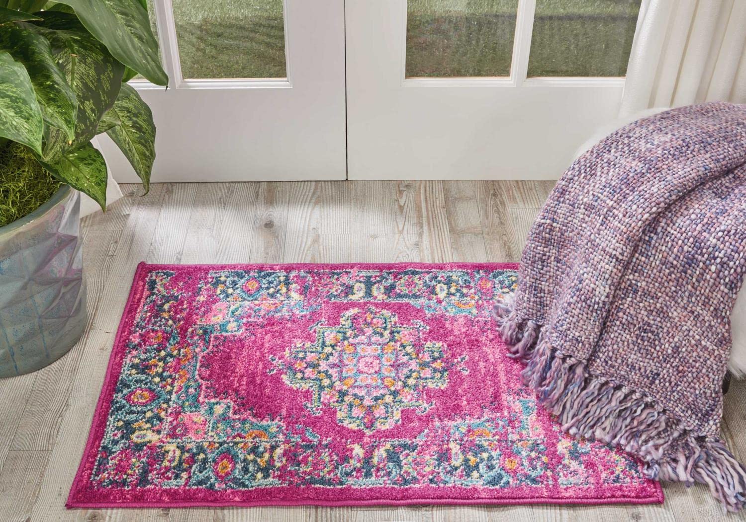 Nourison Passion Fuchsia 12' X 15' Area--Rug, Boho, Traditional, Easy--Cleaning, Non Shedding, Bed Room, Living Room, Hallway (1