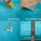 Arbosofe Area Rugs For Living Room Bedroom, 4X6 Ft Tie Dyed Light Grey Fluffy Fuzzy Shag Small Carpet Soft Plush Furry Clearance