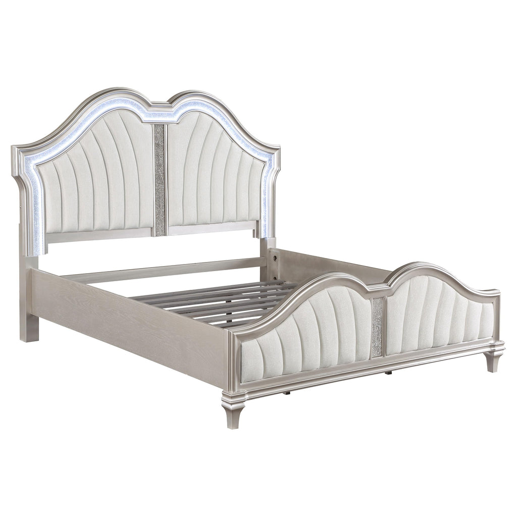 Coaster Home Furnishings Evangeline Modern Classic Chenille Upholstered Queen Size 64-inch Headboard Silver Oak 223391Q