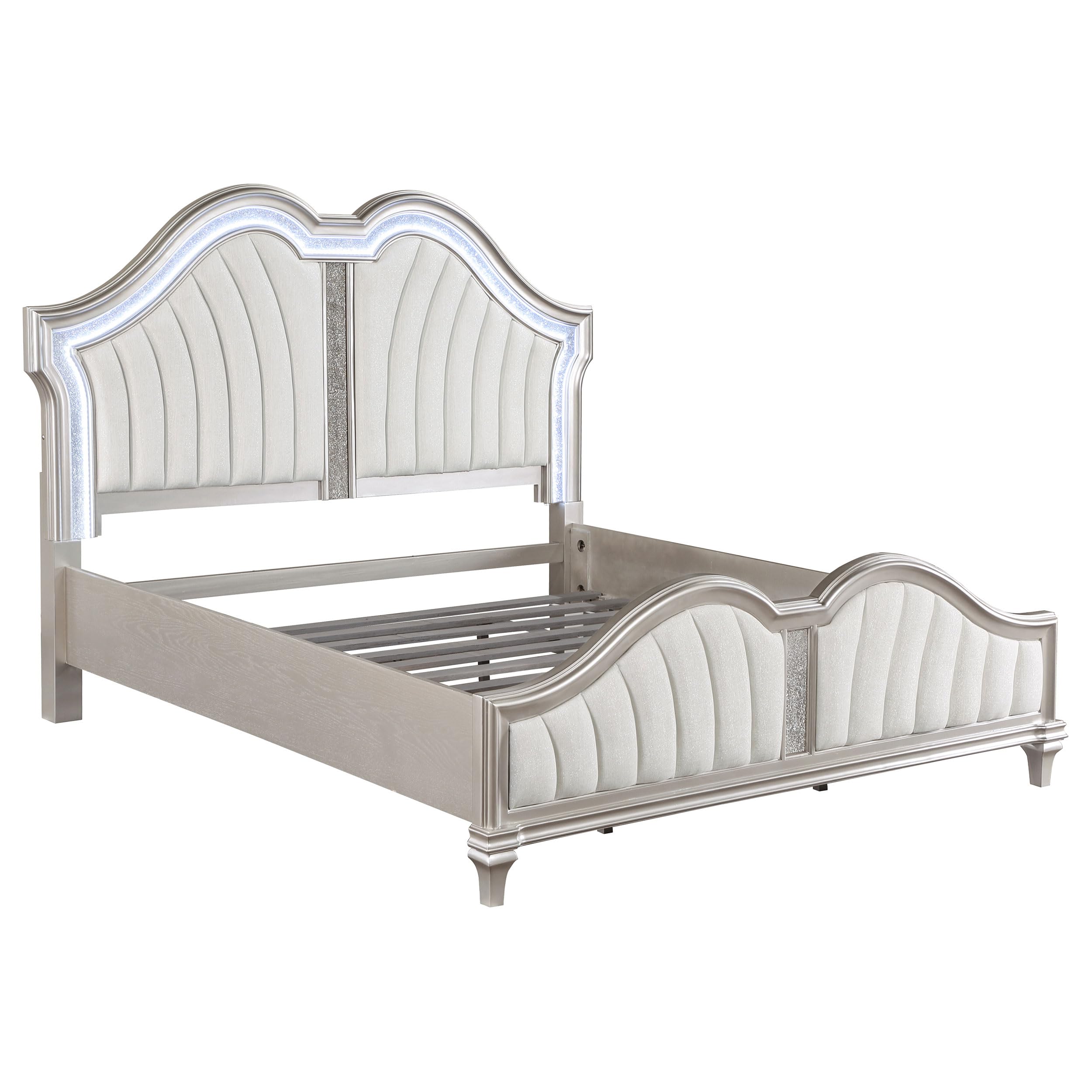 Coaster Home Furnishings Evangeline Modern Classic Chenille Upholstered Queen Size 64-inch Headboard Silver Oak 223391Q