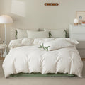 Aojim Pink Floral Print Bedding Duvet Cover Full Size With Plaid Design, Pure Cotton Kids Adults Comforter Cover Set 3Pcs For Ro