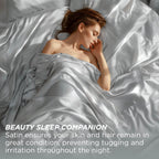 Bedsure Satin Sheets Queen Size - Similar To Silk Sheets, Silky Bedsheet, Luxury & Ultra Soft, Non-Fading & Wrinkle Free, Good For Hair & Skin, Gifts For Women, 4 Pieces, Silver Grey