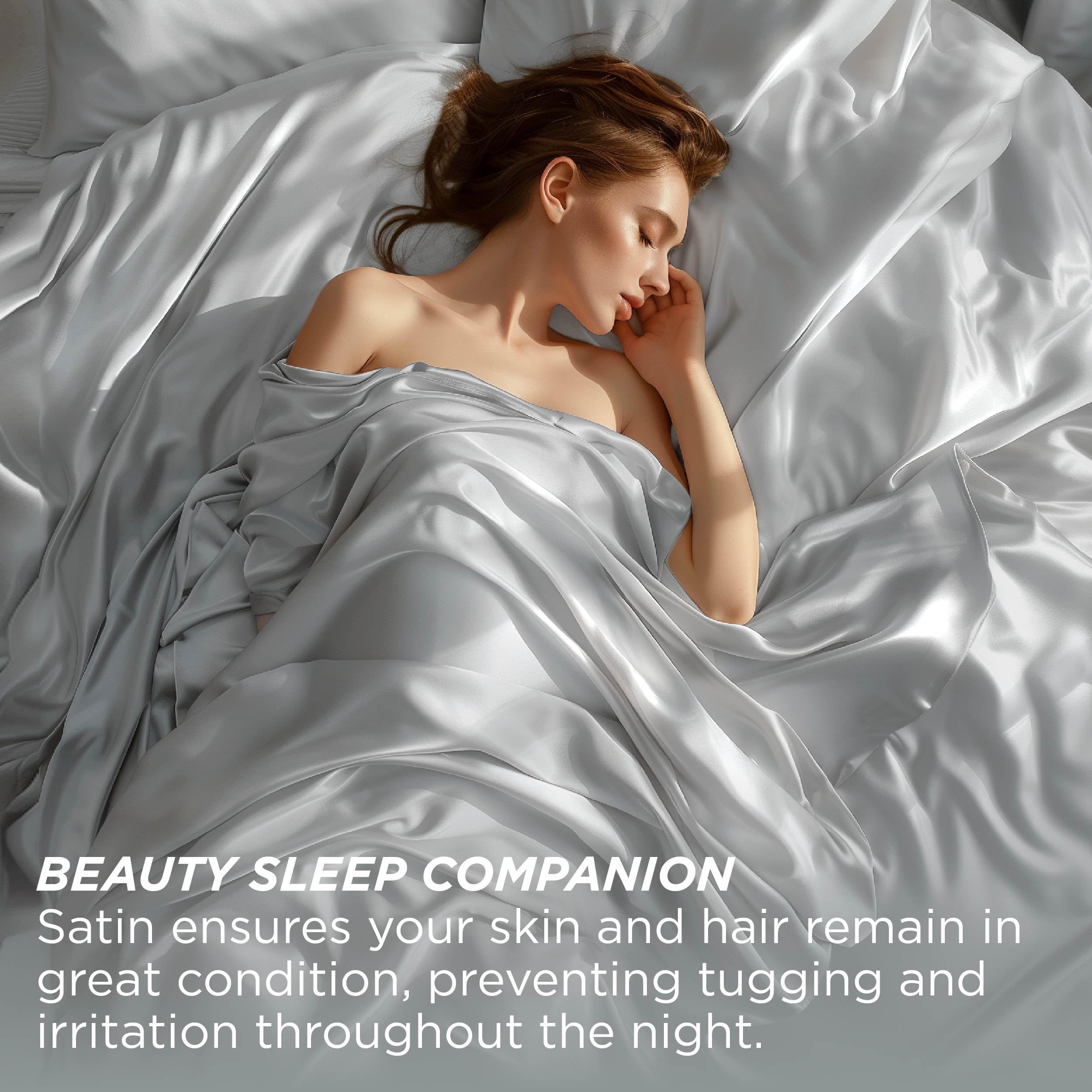 Bedsure Satin Sheets Queen Size - Similar To Silk Sheets, Silky Bedsheet, Luxury & Ultra Soft, Non-Fading & Wrinkle Free, Good For Hair & Skin, Gifts For Women, 4 Pieces, Silver Grey