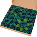 BLEUM CADE 36Pcs Artificial Flowers Fake Roses with Stems, Army Green Boxed Foam Roses for DIY Bouquets Centerpieces Wedding Par