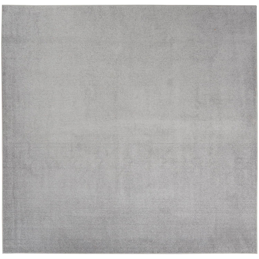 Nourison Essentials Indoor/Outdoor Silver Grey 9' X Square Area -Rug, Easy -Cleaning, Non Shedding, Bed Room, Living Room, Dining Room, Backyard, Deck, Patio (9 Square)