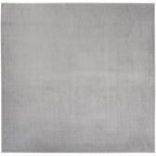 Nourison Essentials Indoor/Outdoor Silver Grey 9' X Square Area -Rug, Easy -Cleaning, Non Shedding, Bed Room, Living Room, Dining Room, Backyard, Deck, Patio (9 Square)