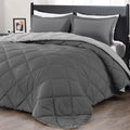 Downluxe Twin Comforter Set - Charcoal And Grey Twin Comforter, Soft Bedding Sets For All Seasons -2 Pieces - 1 Comforter (66'X