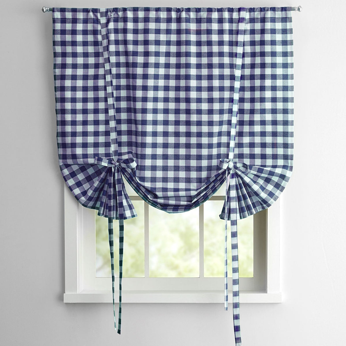 Sweet Home Collection Panel Treatment Kitchen Window Curtain Shade, 63', Navy