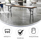 Flash Furniture Gael 6' Wood Folding Training and Event Table, Rectangular Folding Training Table with Smooth Clear Coated Finished Top, Natural