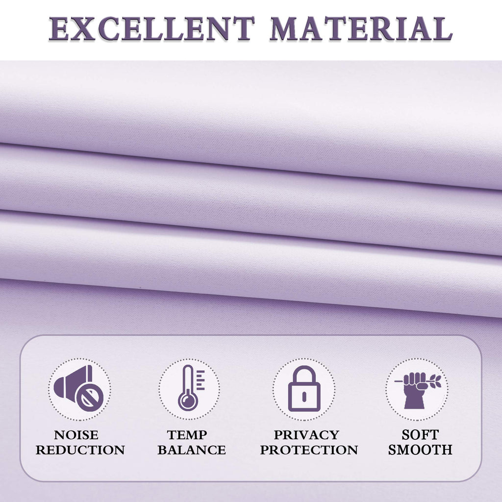 Donren 84 Inches Long 2 Panels Lavender Purple Curtain Panels For Bedroom - Room Darkening Rod Pocket Thermal Insulated Drapes For Living Room,52 W X 84 L