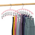 Volnamal Legging Organizer For Closet, Metal Yoga Pants Hangers 2 Pack W/10 Clips Holds 20 Leggings, Hangers Space Saving Hangin