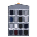 Gomajo 16 Pockets Multipurpose Socks Organizer For Wardrobe Closet Almirah Hanging Storage Bag (Set Of 1, Grey)