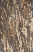 HomeRoots 512733 9 x 12 ft. Brown Gray & Tan Wool Abstract Hand Tufted Handmade Stain Resistant Rectangle Area Rug