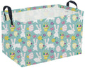 Sanjiaofeng Rectangular Easter Basket Eggs Storage Bins,Cute Storage Basket with Handles.Clothers,Books,Kid's Gifts Bins. (Bule 