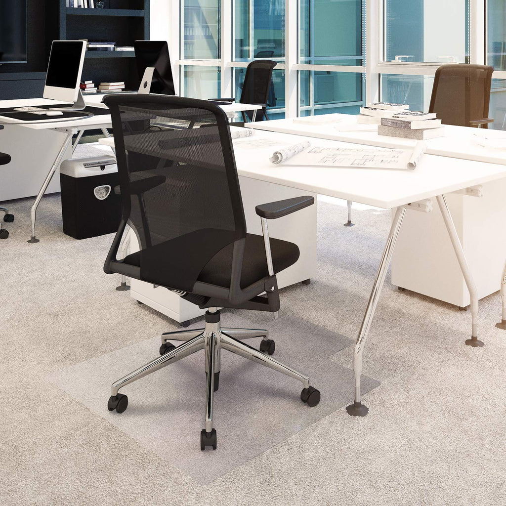Floortex Basic Chair Mat with Lip 48" x 60" for Standard Pile Carpets, Clear, (FR1115226LV)