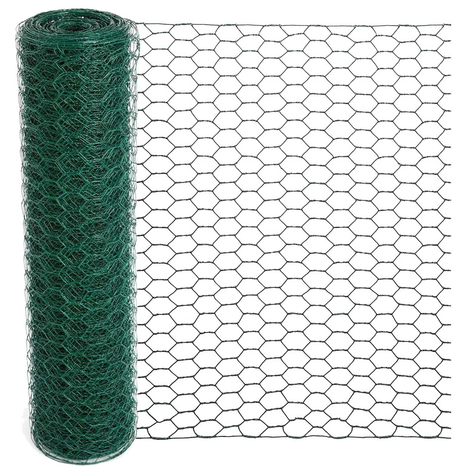 Mklsit Chicken Wire For Floral Arrangements, 15.7 X 157 Inches Green Floral Chicken Wire Mesh, 0.6 Inch Hexagonal Galvanized Pvc