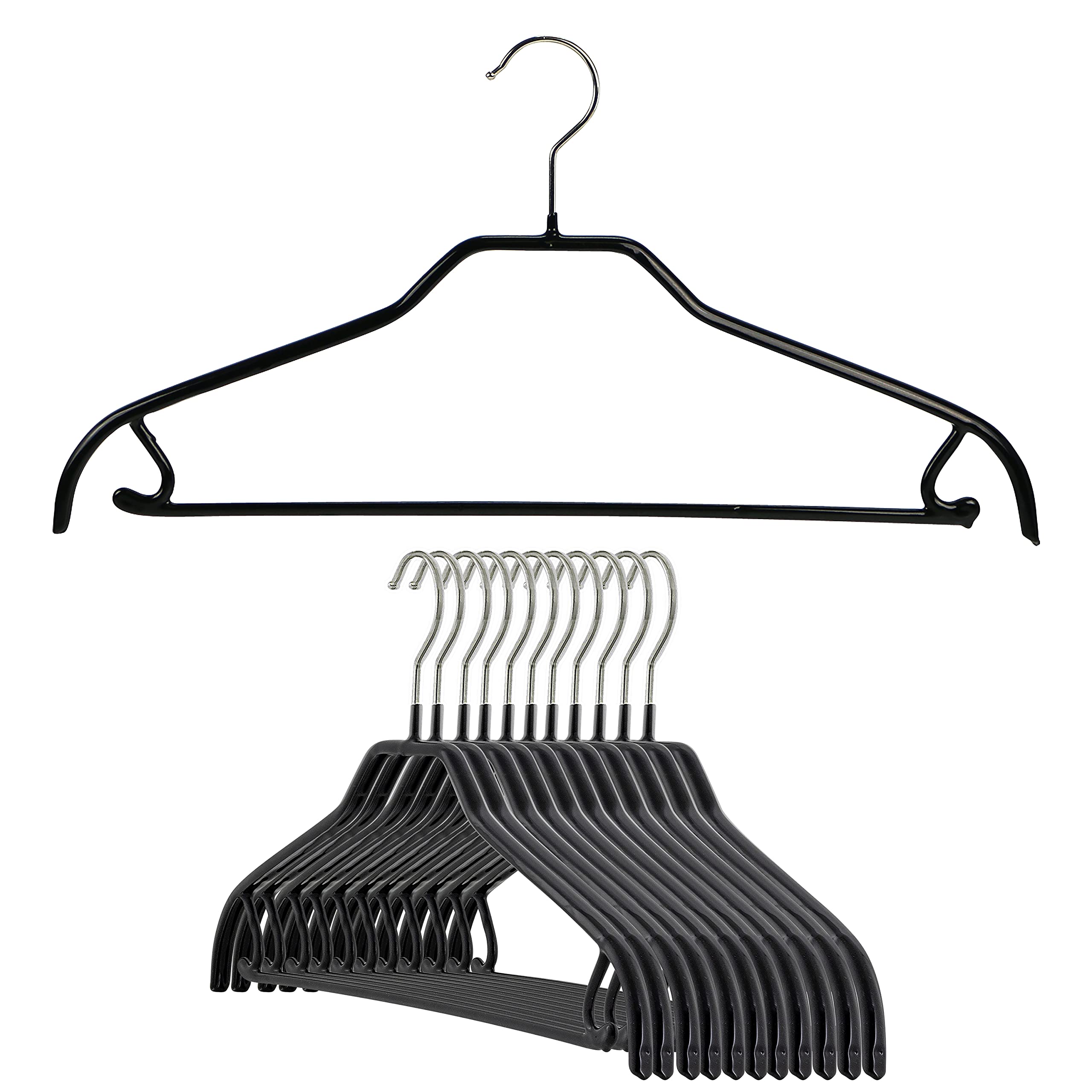 Mawa by Reston Lloyd Silhouette Series Non-Slip Space Saving Clothes Hanger with Bar & Hook for Pants and Skirts, Style 41/FRS, 