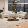 Fiona s magic 2 Pieces Corduroy Couch Set for Living Room, 5 Seats Cloud Sofa, Deep Seat Floor Couch for Bedroom, Futon Modern 