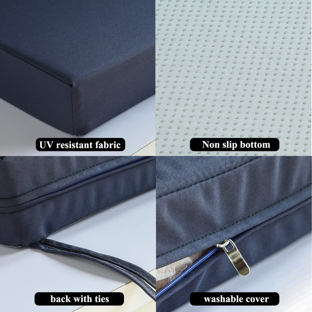Patio Chair Cushions Non Slip Bottom Chair Pad With Tiesset Of 2 Waterproof Square Outdoor Seat Cushion Replacement For Garden S