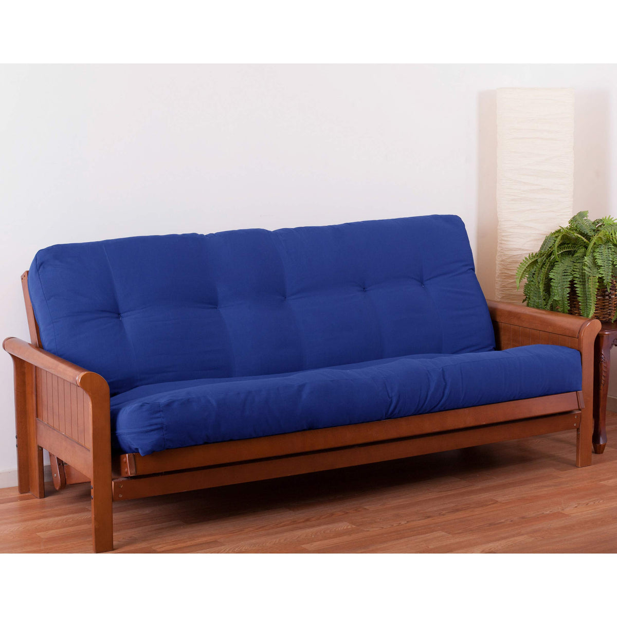 Blazing Needles Renewal 7' Twill Futon Mattress, Queen, Royal Blue