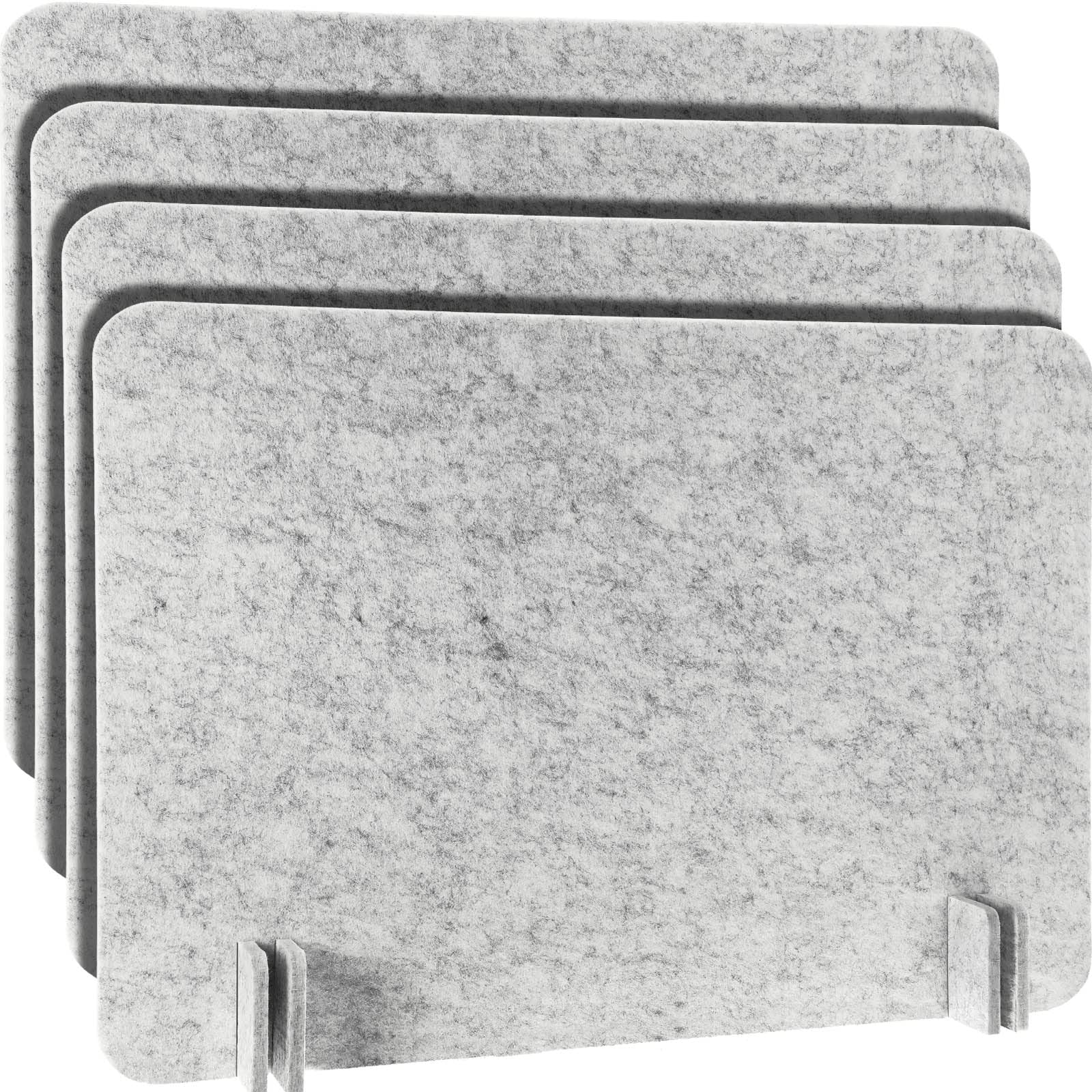 4 Pack Acoustic Freestanding Desk Divider Noise Reducing Desk Privacy Panel 16 x 24 Inch for Table Standing Sound Proof Dividers