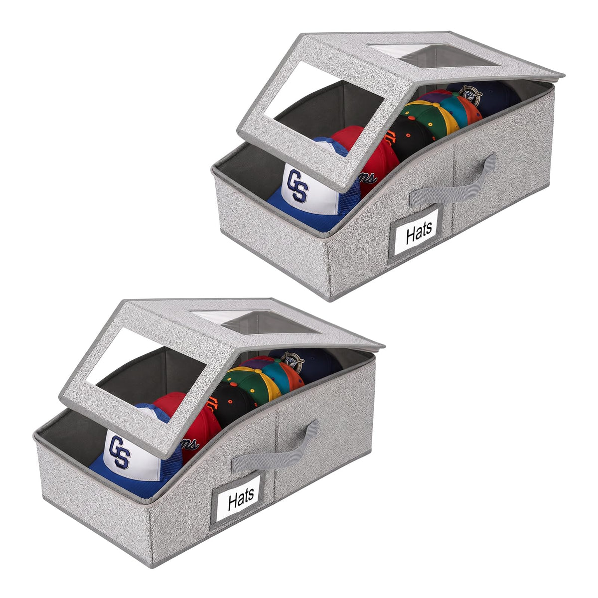 Bribay 2 Pack, Hat Organizer, for Baseball Caps Gray