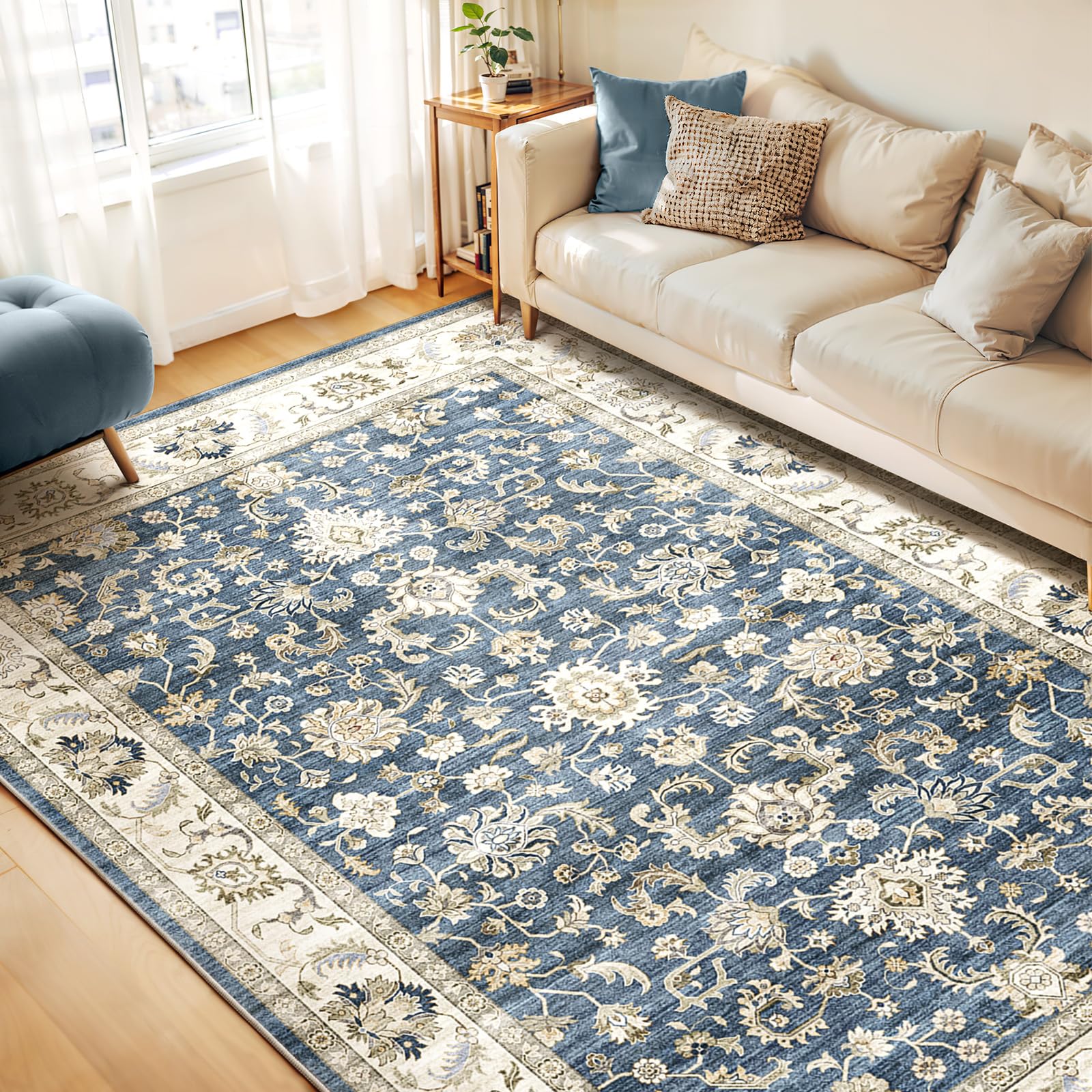 WITSHOCK Washable Area Rugs 8x10, Large Living Room Rugs for Bedroom Living Room, Ultra-Soft Non-Slip Stain Resistant Vintage Ru