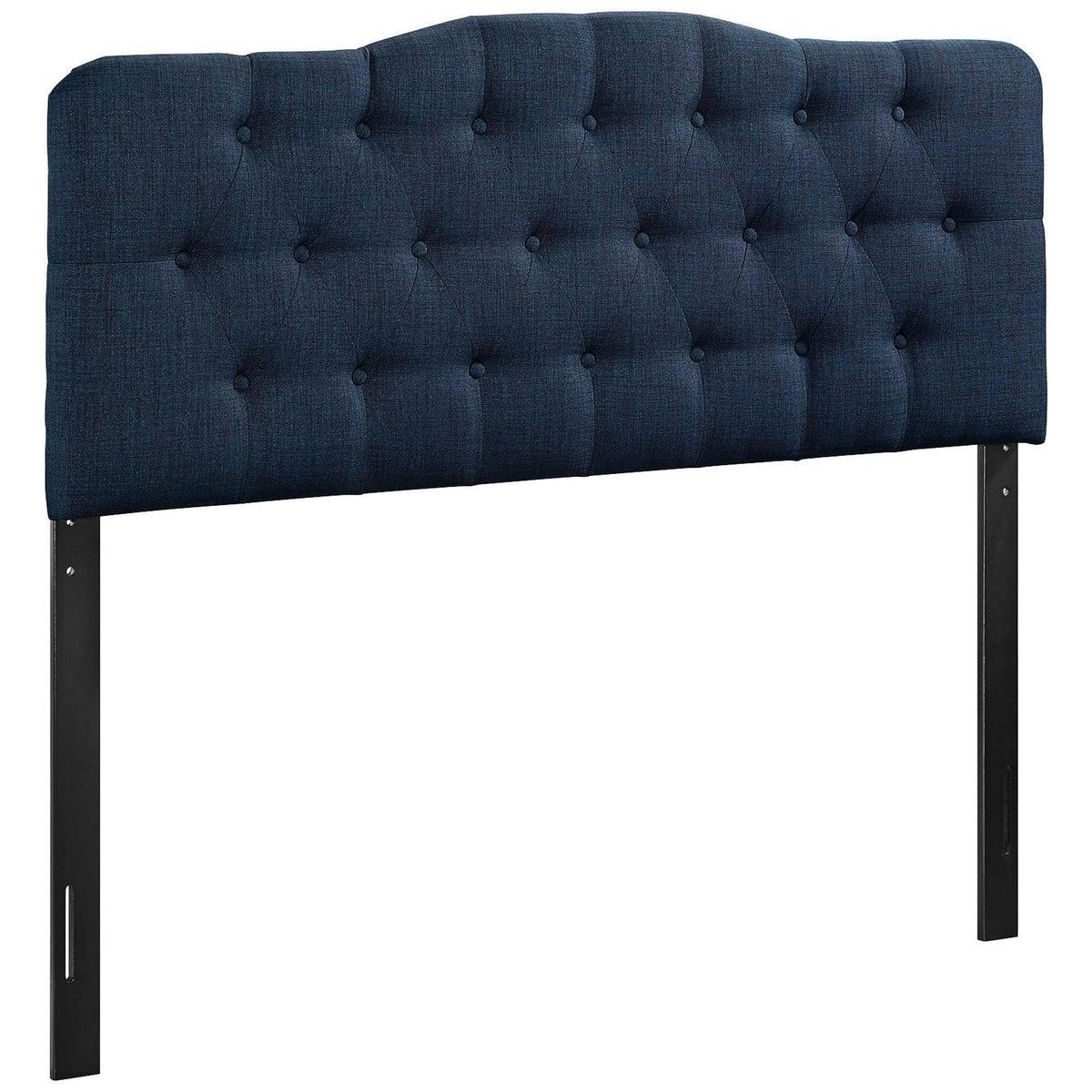 Modway Annabel Tufted Button Linen Fabric Upholstered King Headboard In Navy