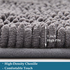 Bathroom Rugs Set 2 Piece Bathroom Mats Bath Rugs Non Slip Bath Rugs For Bathroom, Thick Soft Chenille Bathroom Rug Set, Bathtub