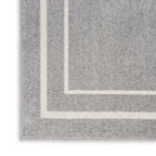 Nourison Essentials Indoor/Outdoor Grey/Ivory 9' X 12' Area -Rug, Easy -Cleaning, Non Shedding, Bed Room, Living Room, Dining Ro