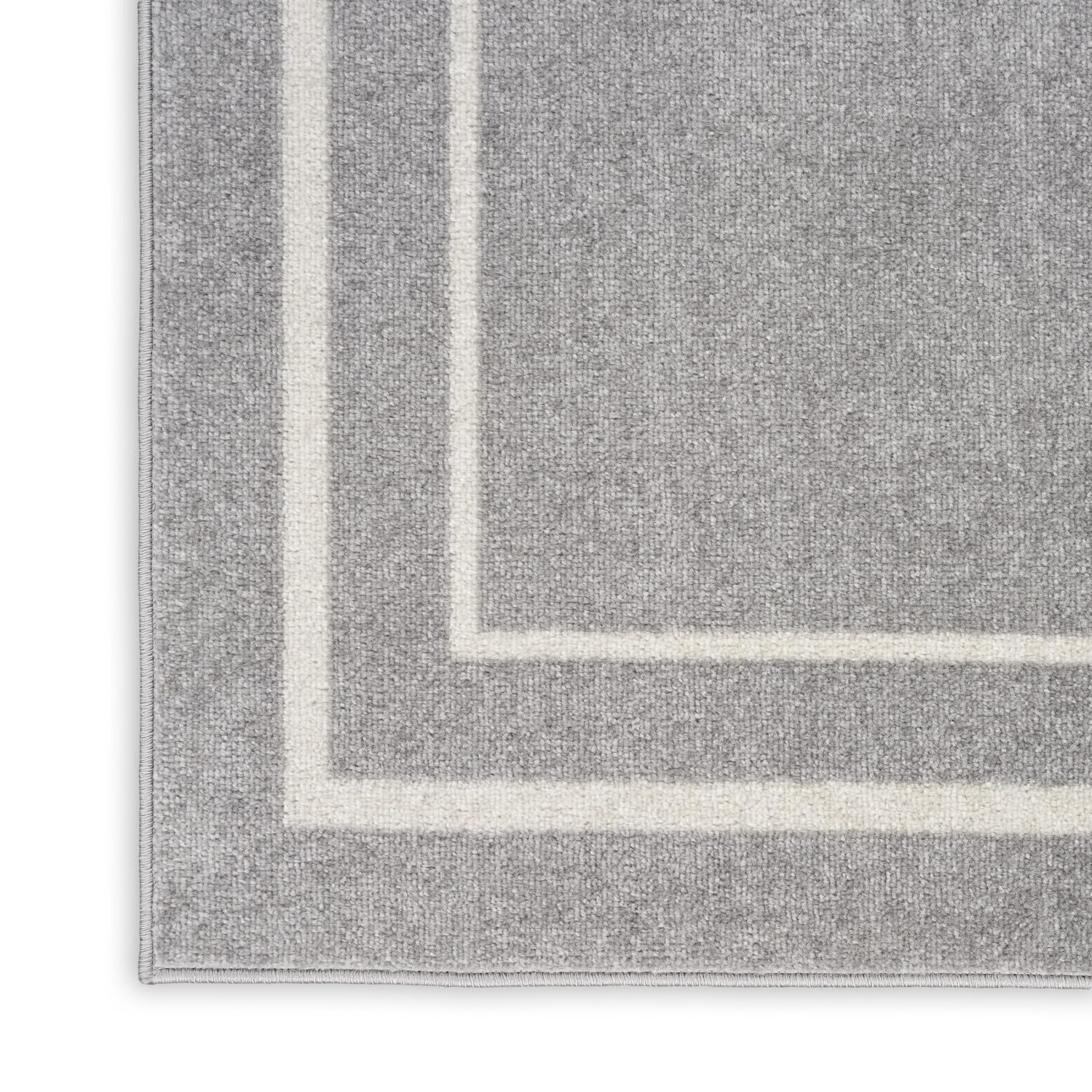 Nourison Essentials Indoor/Outdoor Grey/Ivory 9' X 12' Area -Rug, Easy -Cleaning, Non Shedding, Bed Room, Living Room, Dining Ro