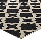 Modway Cerelia Moroccan Trellis 8X10 Indoor And Outdoor In Black And Beige