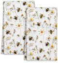 Miss Adola Microfiber Kitchen Towels - Set of 2 Dish Towels for Kitchen 18 x 26 Inch Home Decoration White Flower Bee Cute Sprin