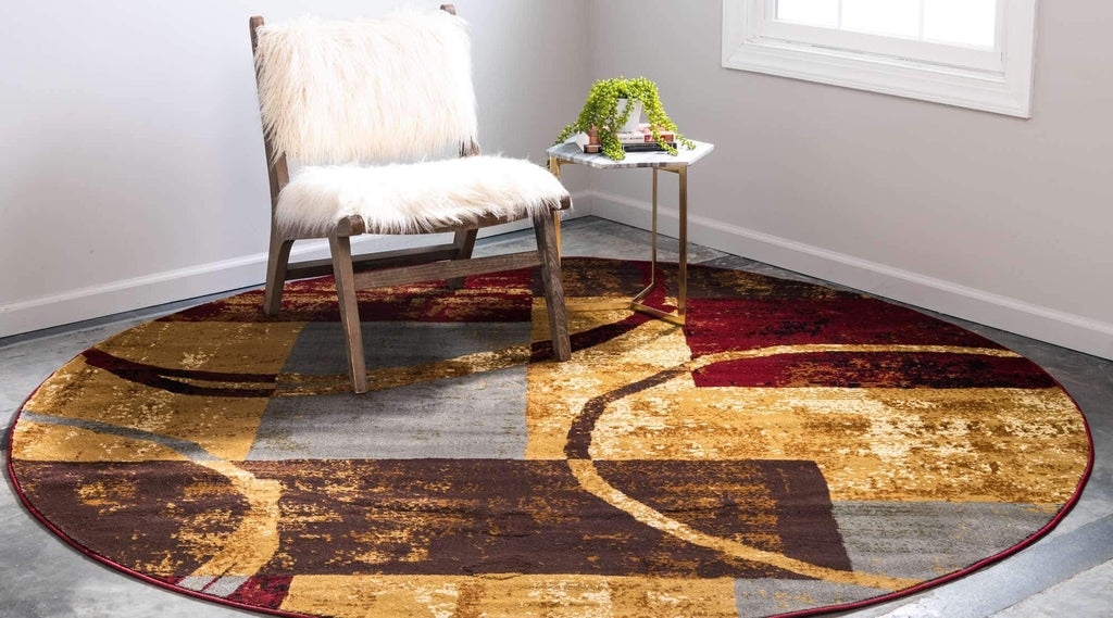 Unique Loom Barista Collection Area Rug - Kouillou (4' 1'' Round, Multi/ Brown)