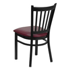 Flash Furniture HERCULES Series Black Vertical Back Metal Restaurant Chair - Burgundy Vinyl Seat