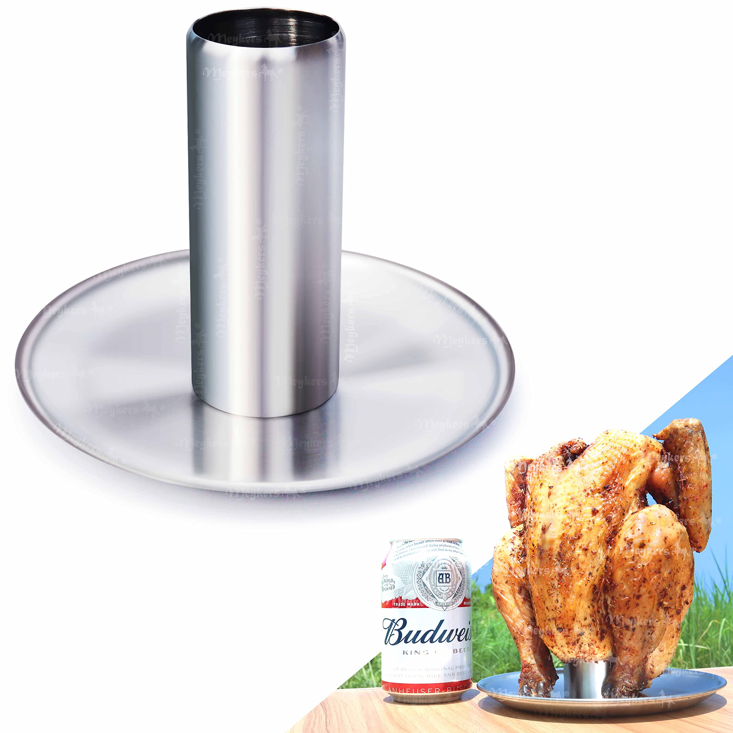Meykers Beer Can Chicken Stand [New Upgraded] For Grill Smoker Oven | Vertical Beer Butt Chicken Holder Roaster | Made Of 304 St
