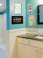 Stupell Home D  Cor Bathroom Rules Typography Tall, White Bathroom Wall Plaque, 7 X 0.5 X 17, Proudly Made In Usa