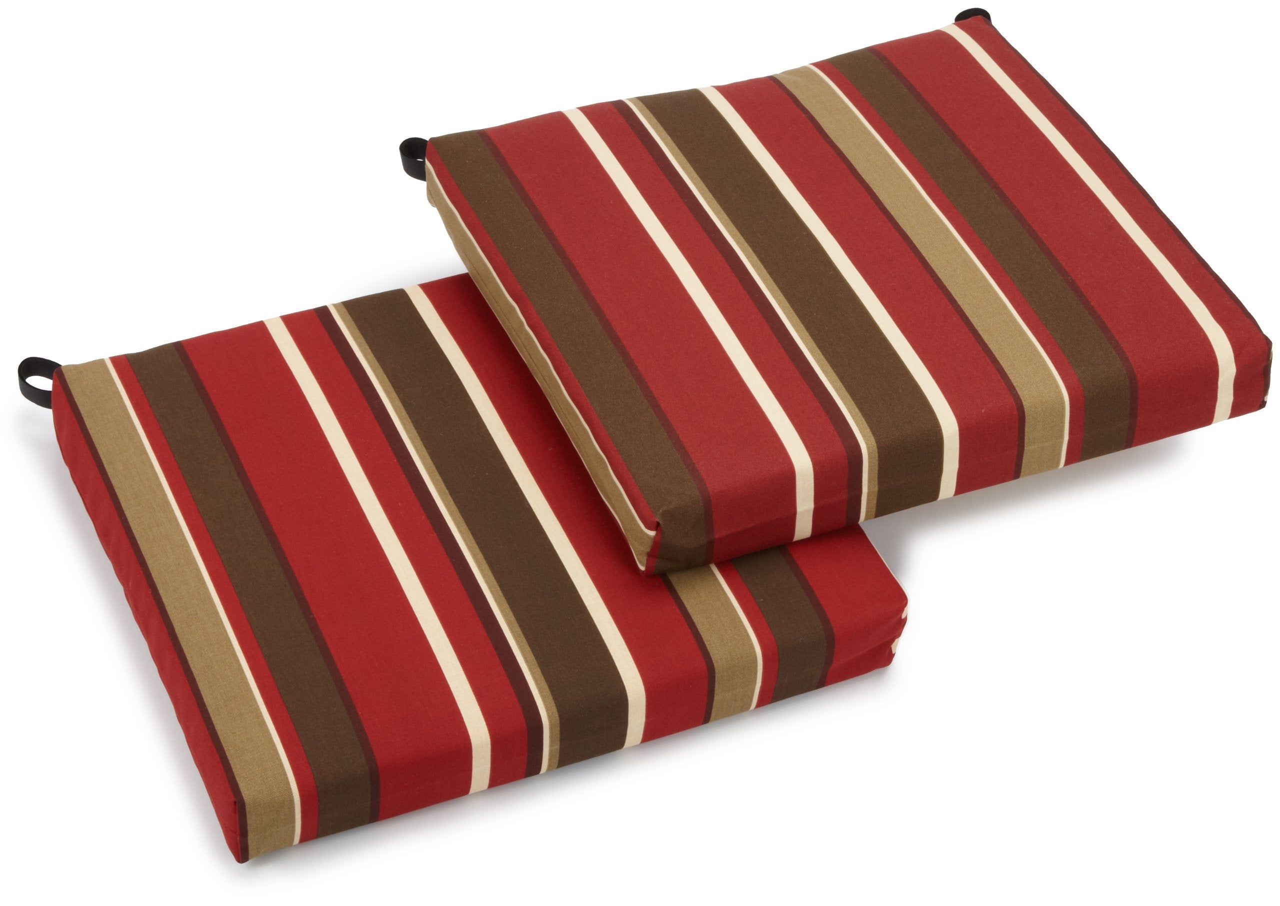 Blazing Needles Outdoor Spun Poly 19-Inch by 20-Inch by 3-1/2-Inch All Weather UV Resistant Zippered Cushions, Montserrat Sangri