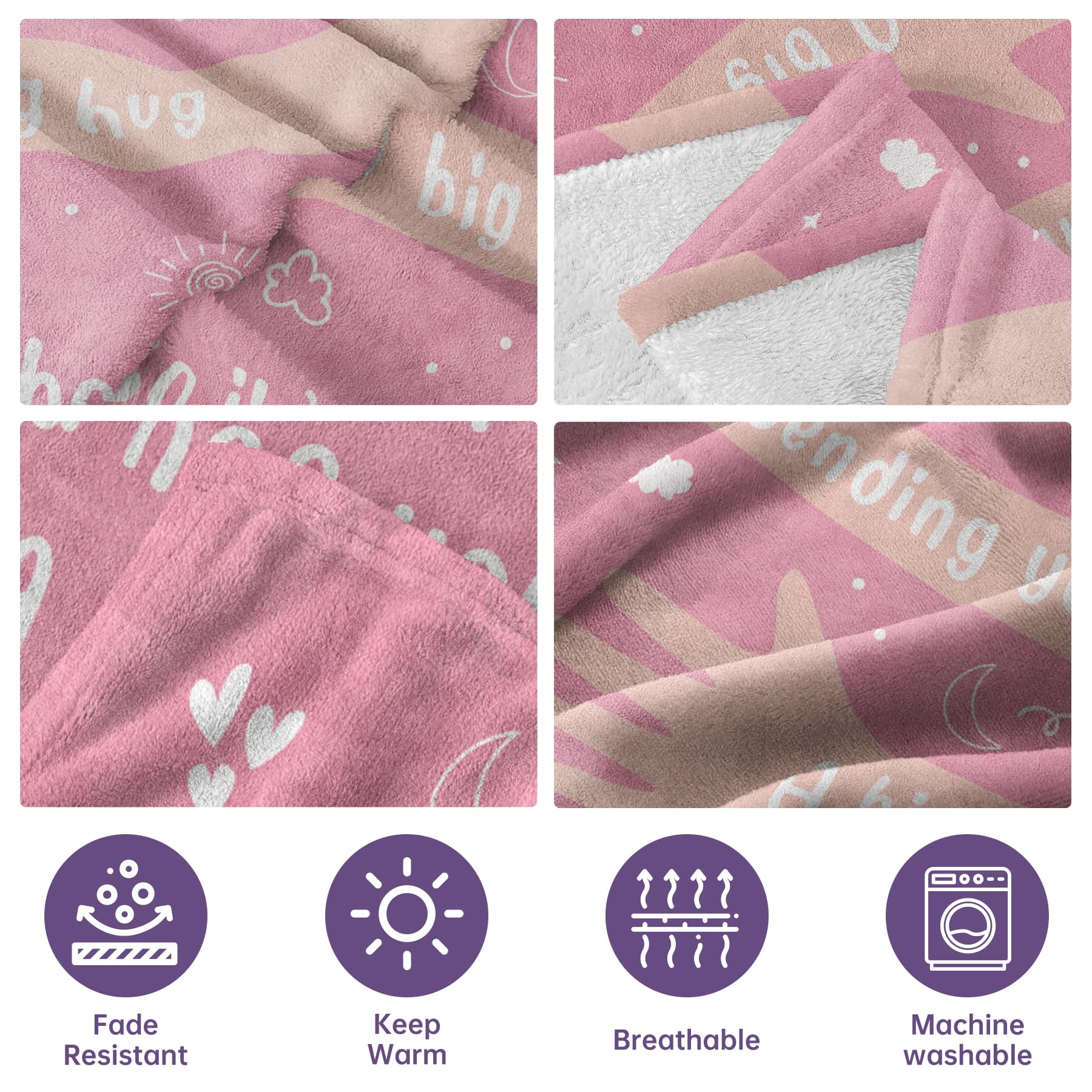 Get Well Gifts For Women, Hug/Healing Blanket With Letter Print, Thinking Of You/Sympathy/After Surgery Gifts For Friends, Siste