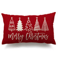 Merry Christmas Pillow Cover 12X20 Farmhouse Christmas Throw Lumbar Pillow Cover Decorations Christmas Tree Holiday Decor Case F