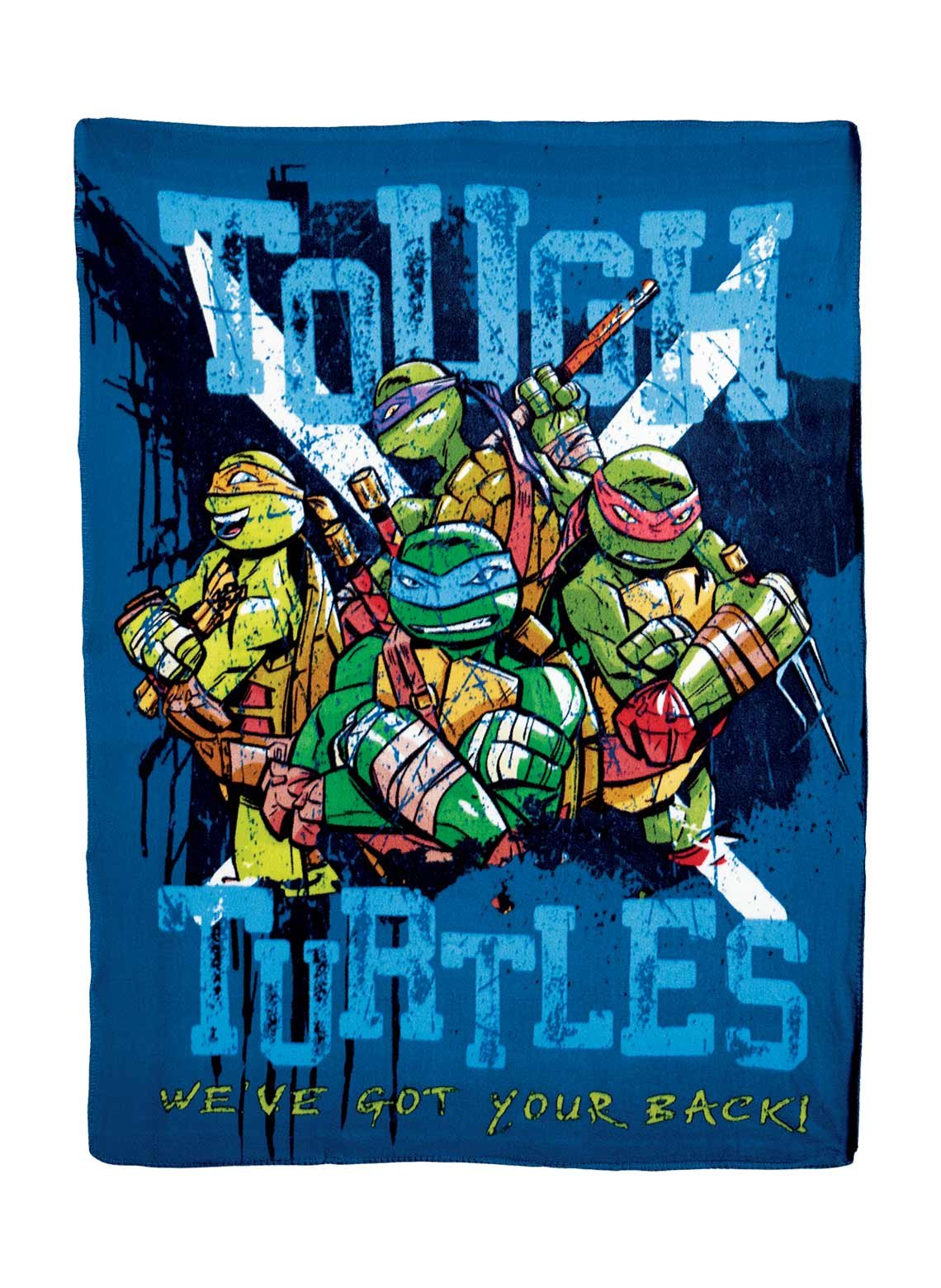 Northwest Nickelodeon Fleece Throw Blanket Teenage Mutant Ninja, Tough Turtles Blues, 45 x 60