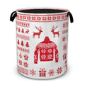 Christmas Cloth Laundry Basket with Handles, Foldable Tall Oxford Clothes Hamper, Lightweight WaterResistant Storage Bin for Be