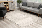 HomeRoots 100% Polypropylene 2’ x 6’ Ivory Distressed Ikat Pattern Area Rug
