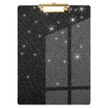 Waveyu Black Glitter Clipboard, Acrylic Clipboard For Women Men, Stardard Letter Size Clipboard With Low Profile Gold Clip For D